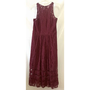 B2 Jasmin Burgundy Lace Cocktails Dress Women Sz 18 Wedding Bridesmaid Tea Party